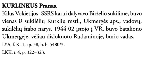Pranas-Kurlinkus „Lietuvos kariuomenės karininkai 1918–1953“, 9 t., 319 p.